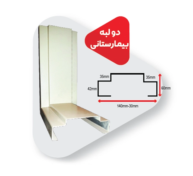 چهارچوب فلزی دو لبه بیمارستانی